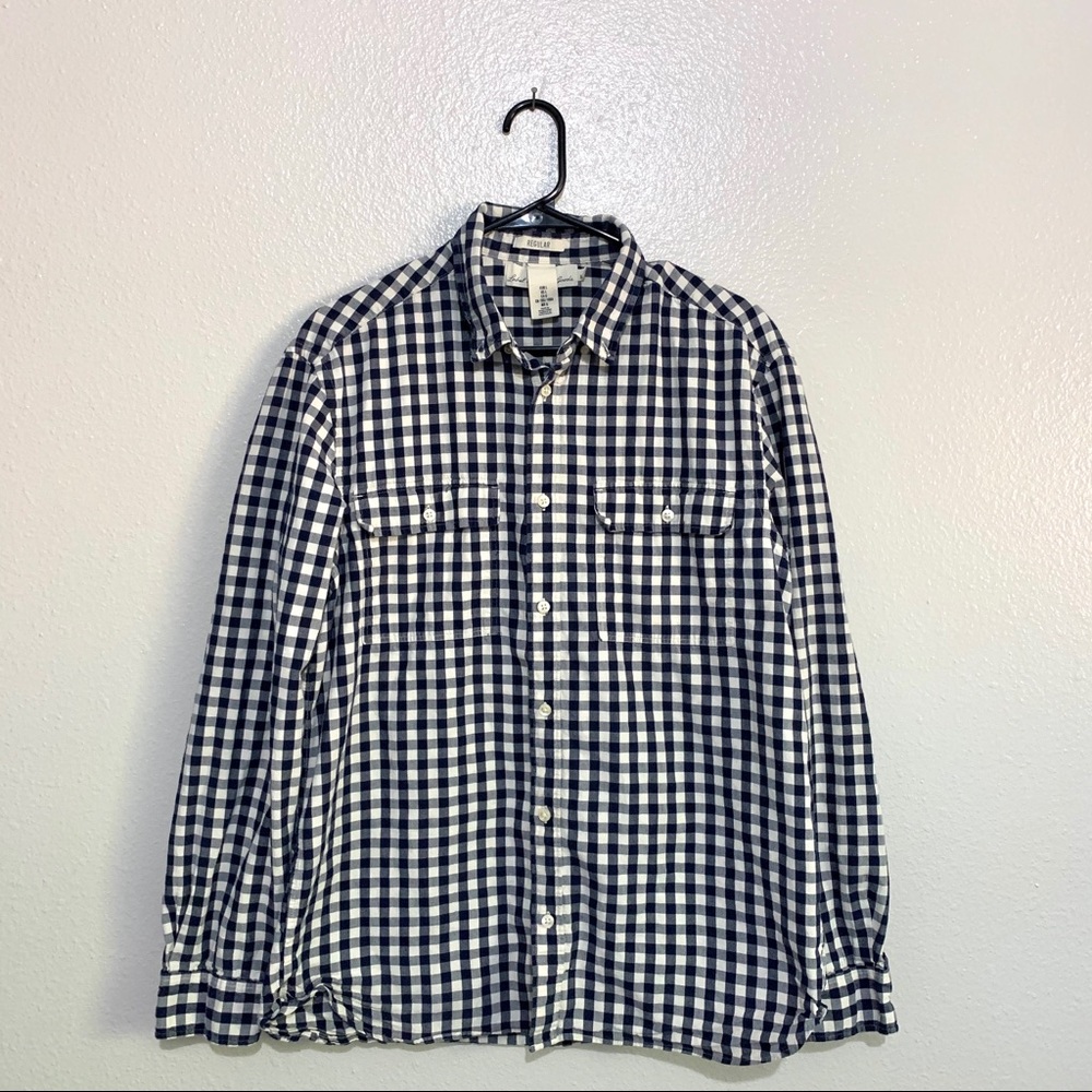 H&M Men’s button up shirt large navy